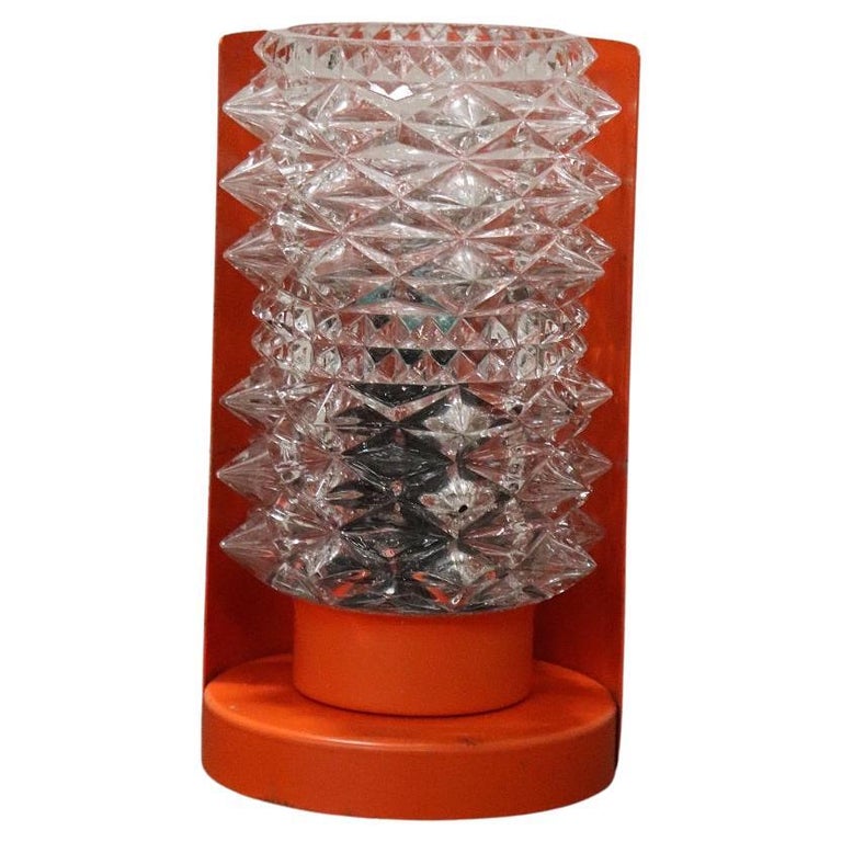Lampada da tavolo design italiano in vetro e metallo anni '50 