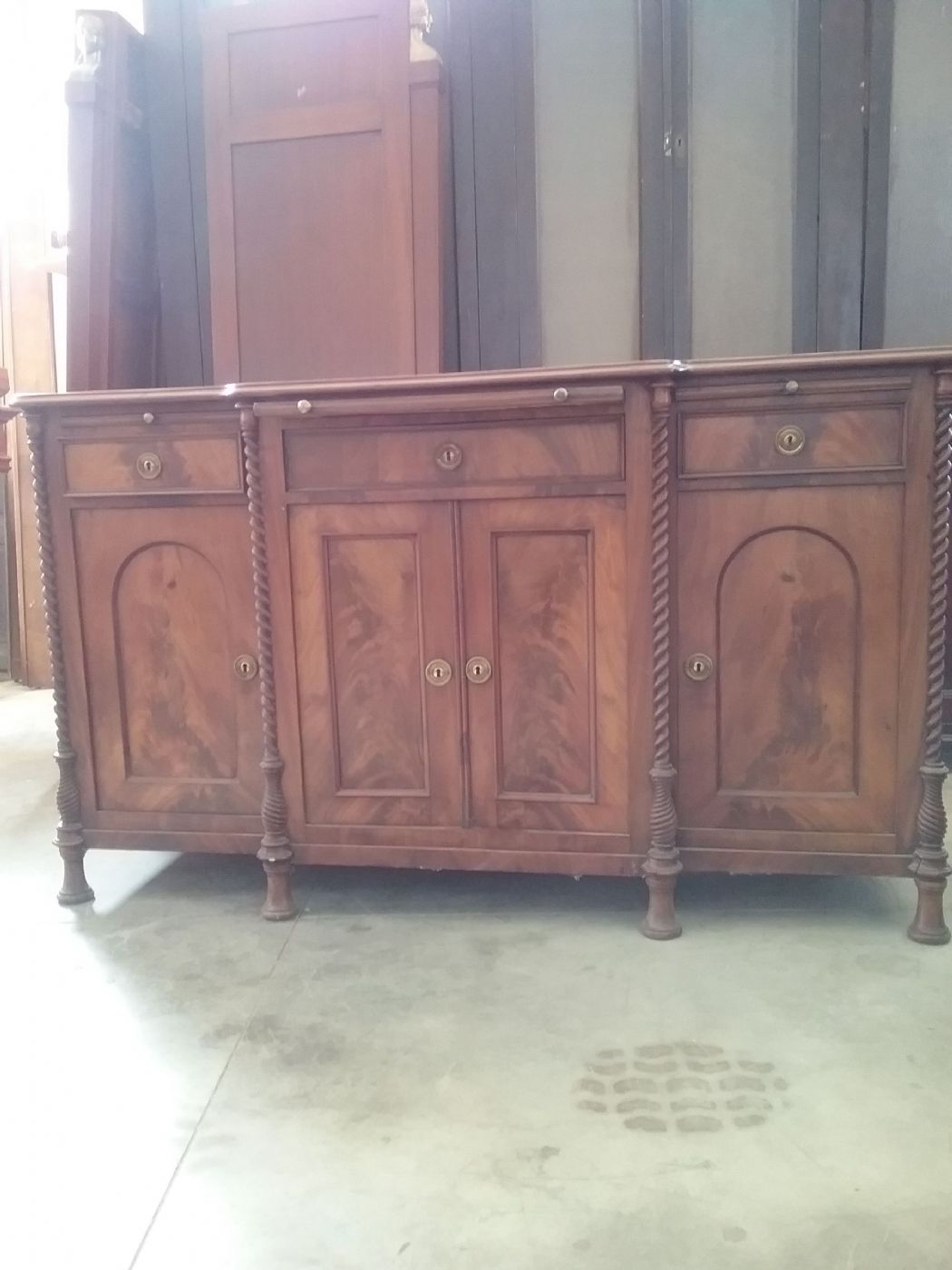 Credenza de mogno genovesa da época de 1800 com gavetas 160A93 48x43 mínima máxima garantia nos termos da lei