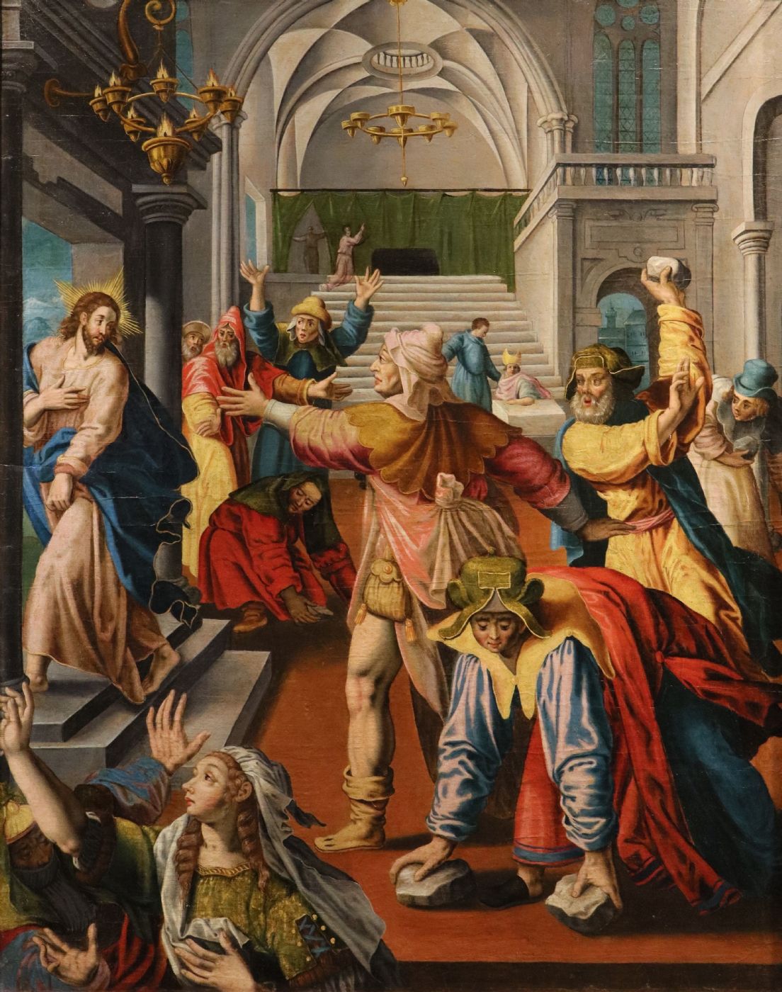 Christ driven from the Temple in Jerusalem, Maarten de Vos workshop