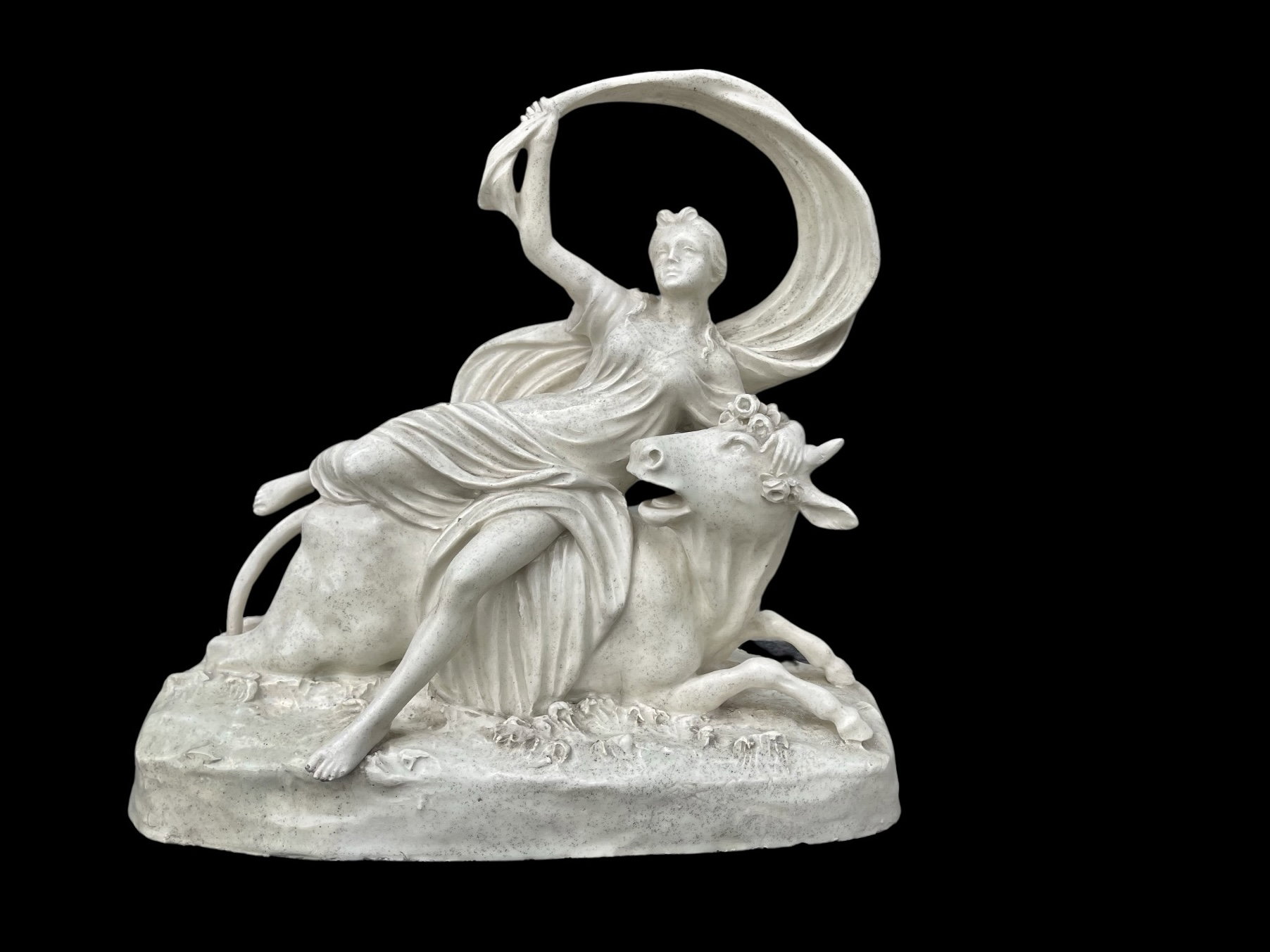 Escultura de cerámica que representa el mito de Juno e Io. Nove di Bassano.