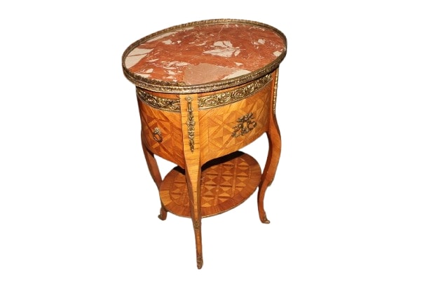 Französischer Nachttisch aus dem 19. Jahrhundert im Louis-XV-Stil aus Rosenholz
