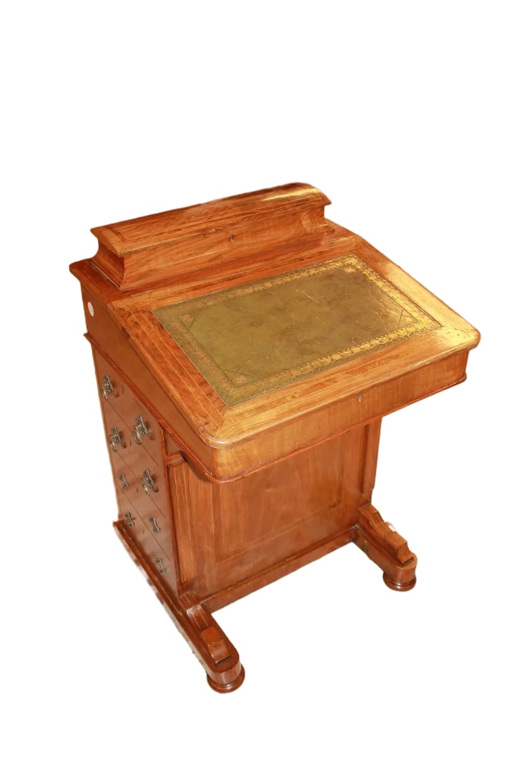 Escritorio de viaje Davenport inglés Victoriano en caoba, 1800