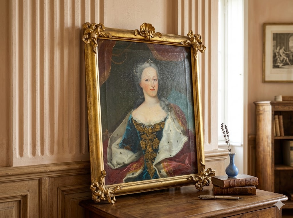 Pintura al Óleo sobre Lienzo Elisabetta Teresa di Lorena - Conservado_car 3411