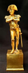 Small bronze sculpture of Napoleon with mercury gilding.