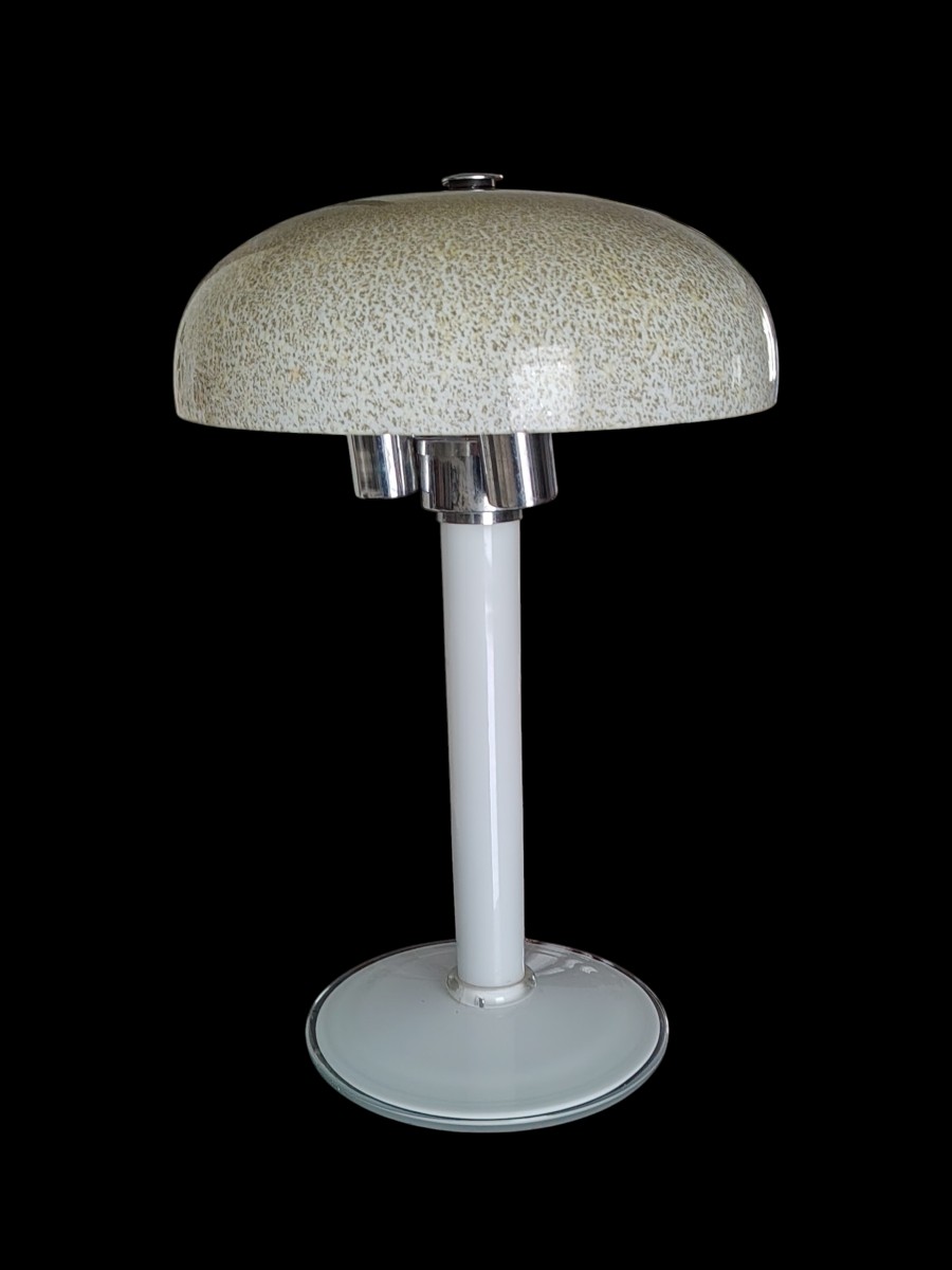 rara e grande  lampada da tavolo   in vetro di  Murano , fine anni 70 , design stile mazzega/Nason