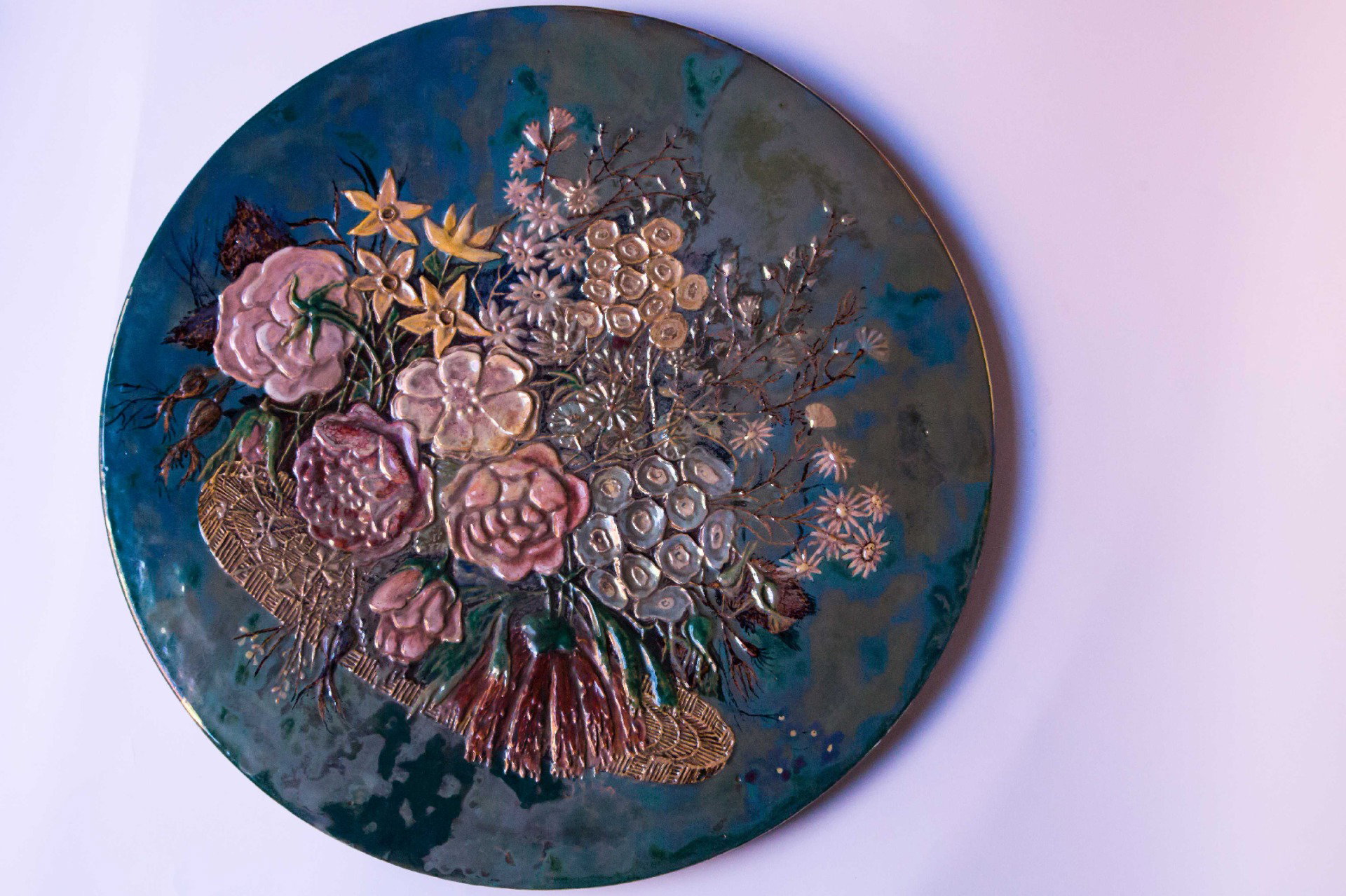 Grande piatto in ceramica iridata Pietro Melandri