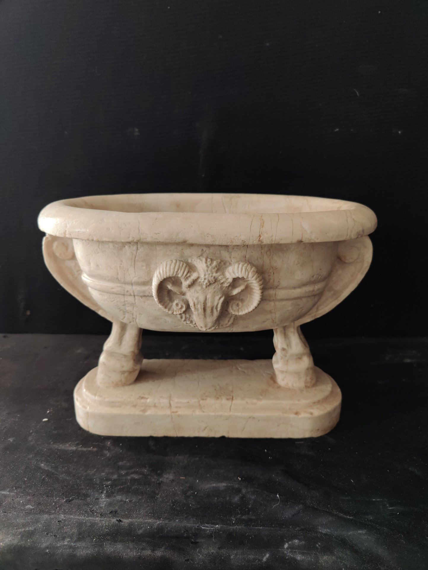 Spettacolare catinella lavadita in marmo rubbio - Venezia - 35 x 22 cm