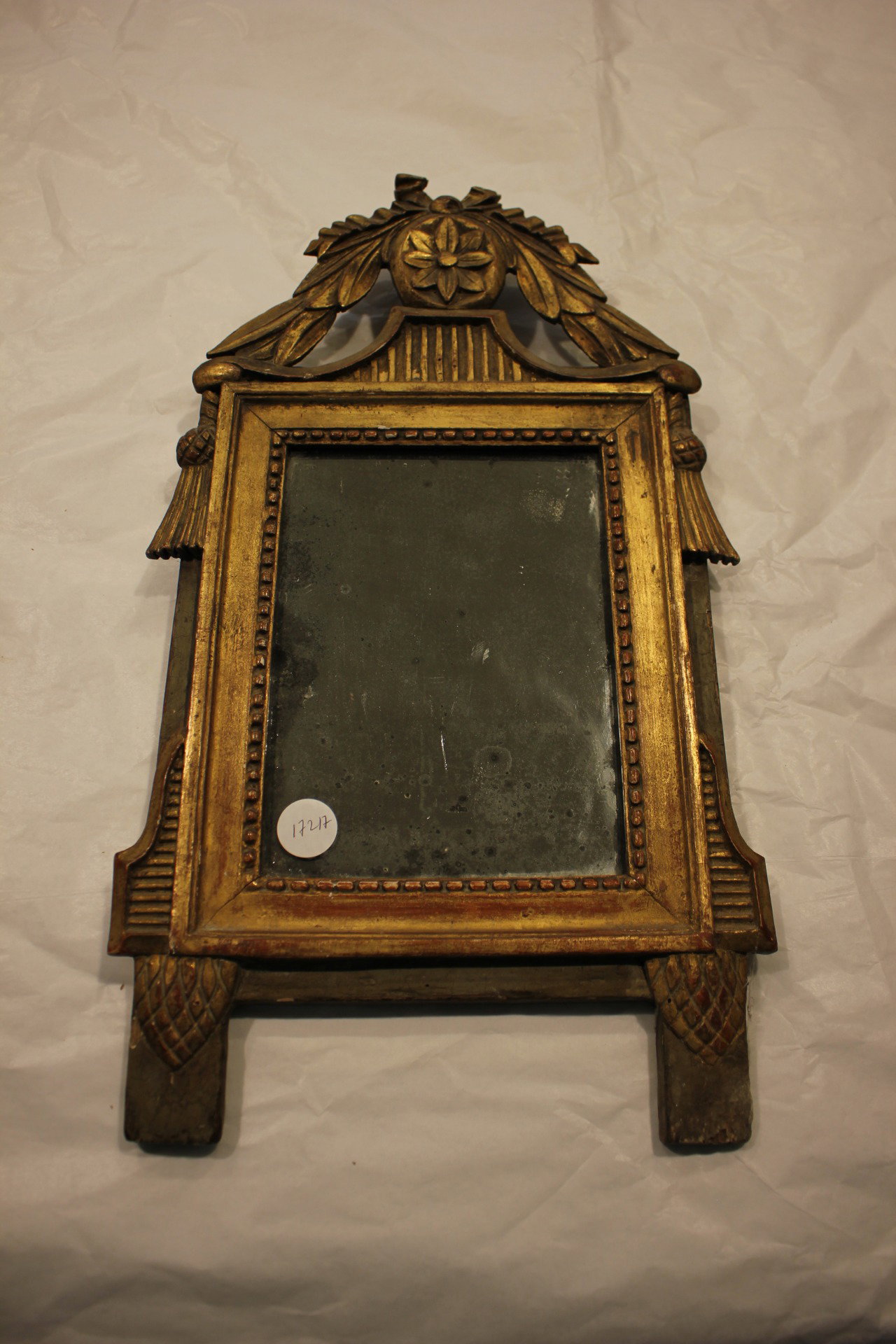 Small French gilded wood mirror from the late 1700s