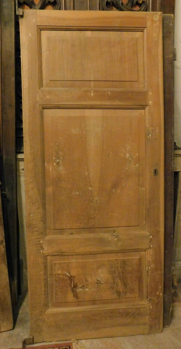 pte111 - Simple walnut door, measures 87 cm wide x 204 cm high x 3.5 cm deep