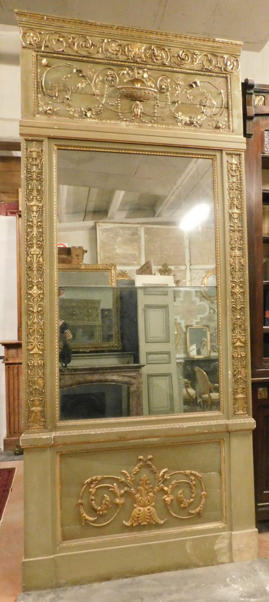SPECC461 - Specchiera in legno laccato, epoca '800, mis. cm L 134 x H 312