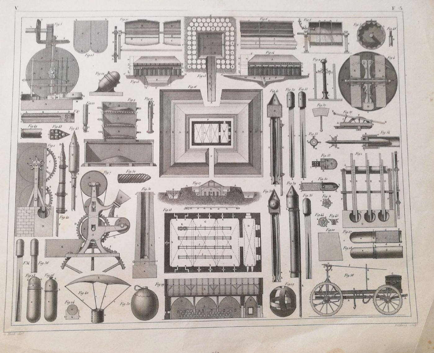 Stampa raffigurante macchine da illustrazioni si libri cm.24 x 31