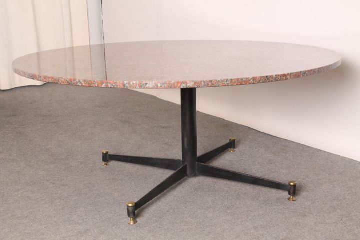 Tavolo da salotto Modernariato anni 50 ottone e Granito rosa! dal design unico mide- century Italia 