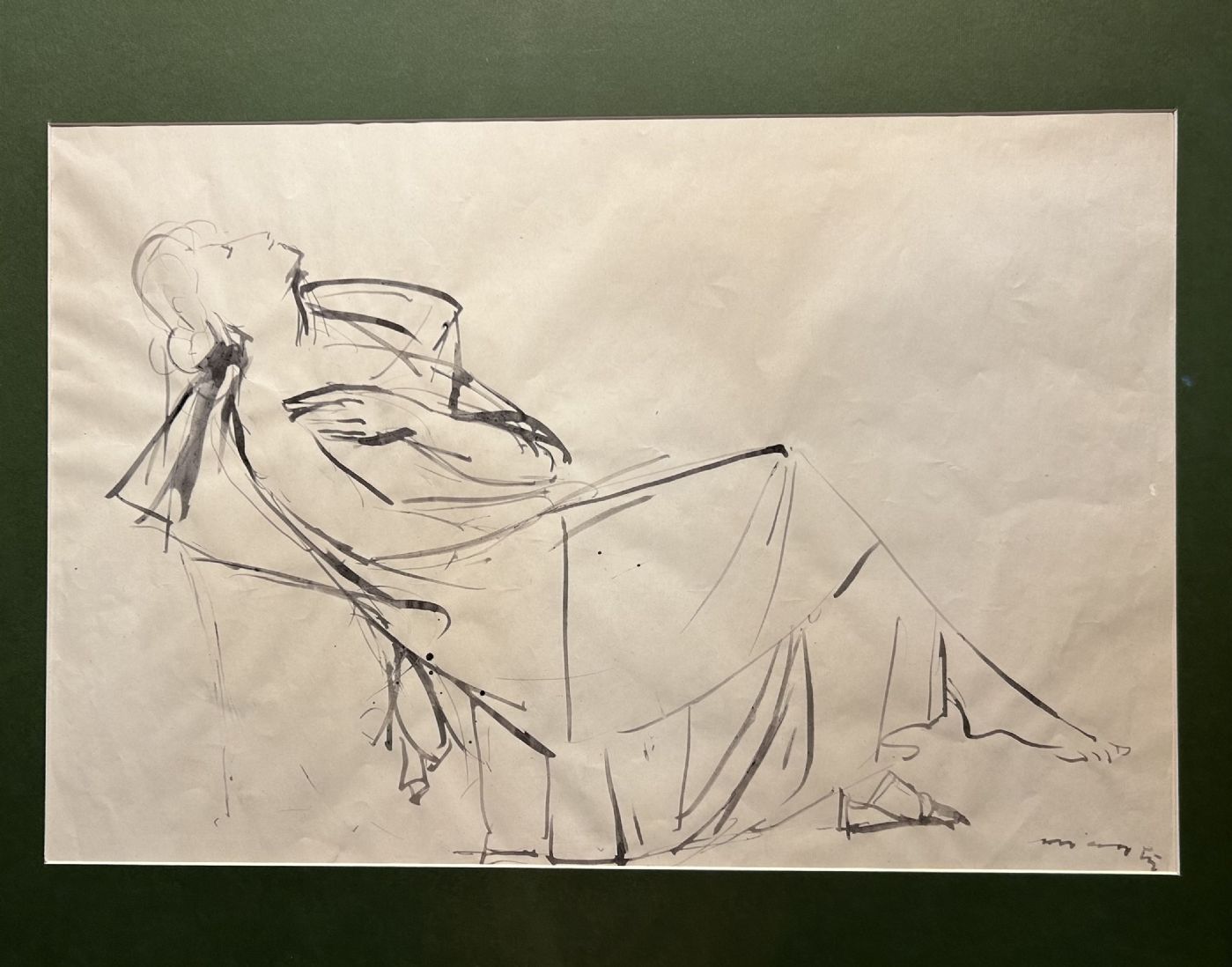 Giacomo Manzù, portrait of a lady, ink on white paper 1946 cm. 32 x 48