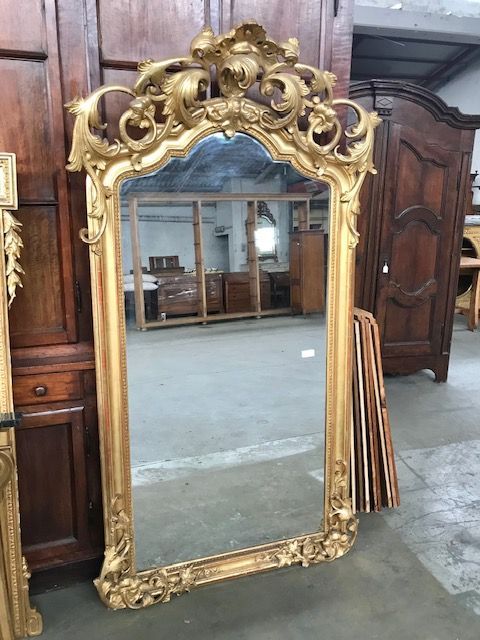 Précieux miroir Charles X en bois et pastille - Restauré (en cours de restauration)_car 1891