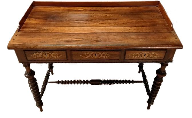 Escrivaninha de escritório do norte da Europa, estilo Biedermeier do século XIX em jacarandá