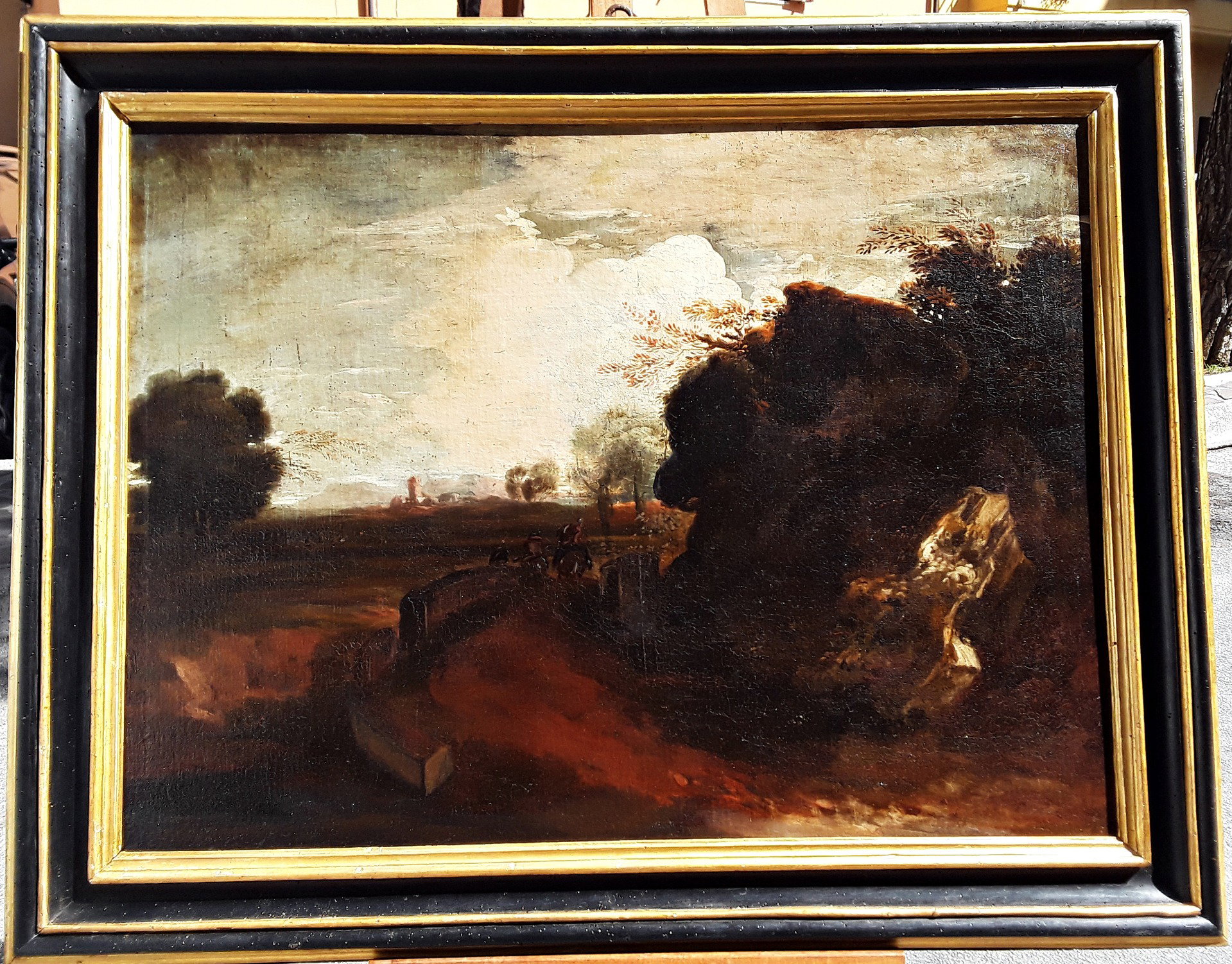 Paesaggio con soldati a cavallo in corsa, ambito di Alessio De Marchis (1684-1752)