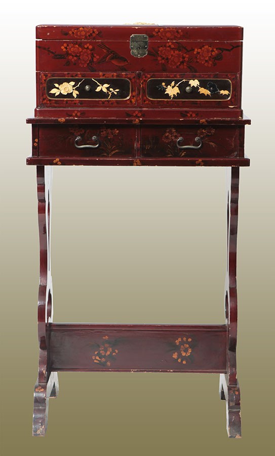 Mesa de trabalho porta-joias chinesa do final do século XIX, início do século XX