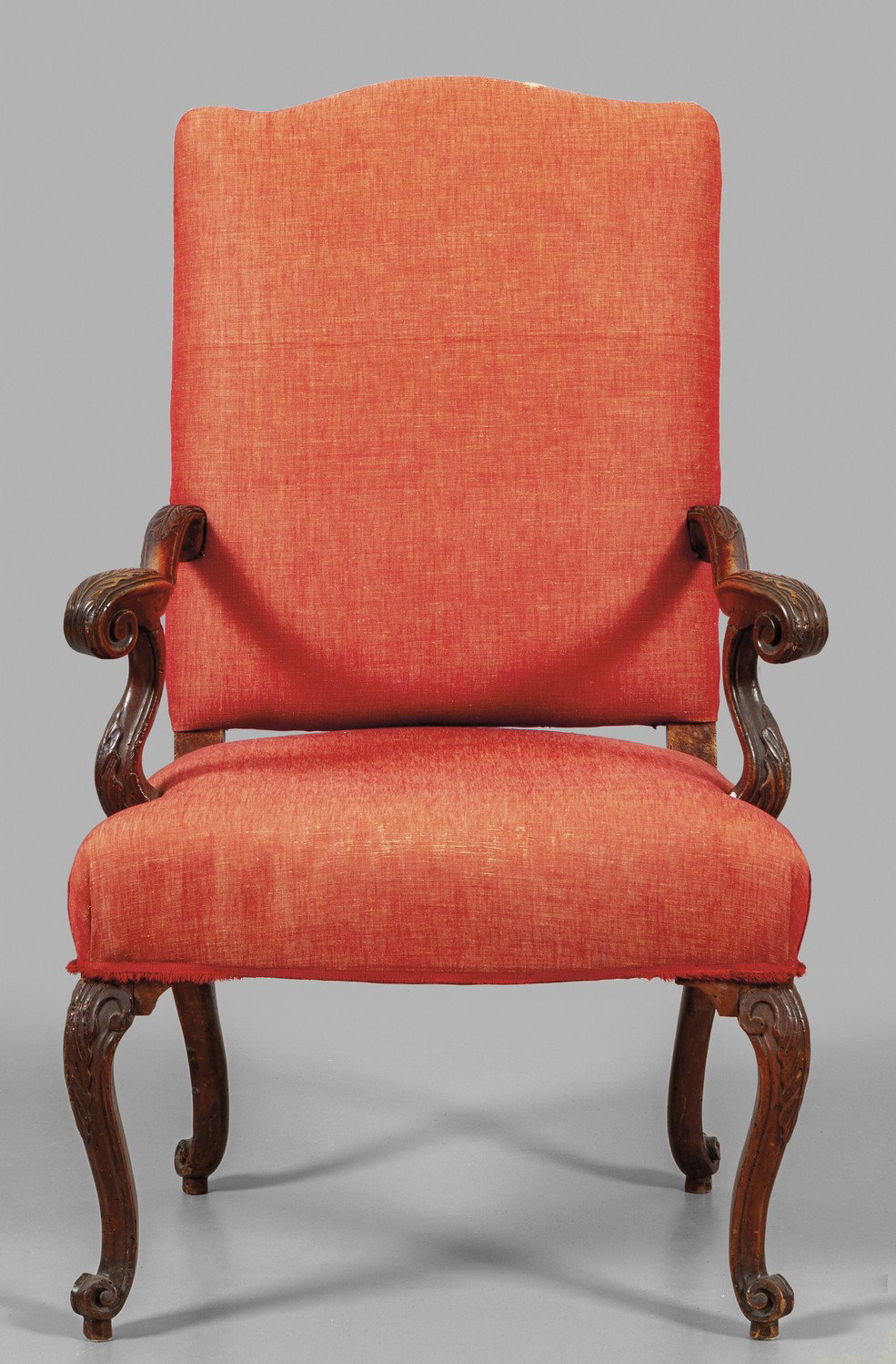 Fauteuil Louis XIV en noyer sculpté, Gênes, première moitié du XVIIIe siècle