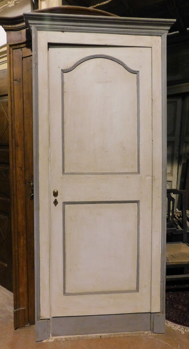 pts726 - pair of lacquered poplar doors, cm w 93.5 x h 221