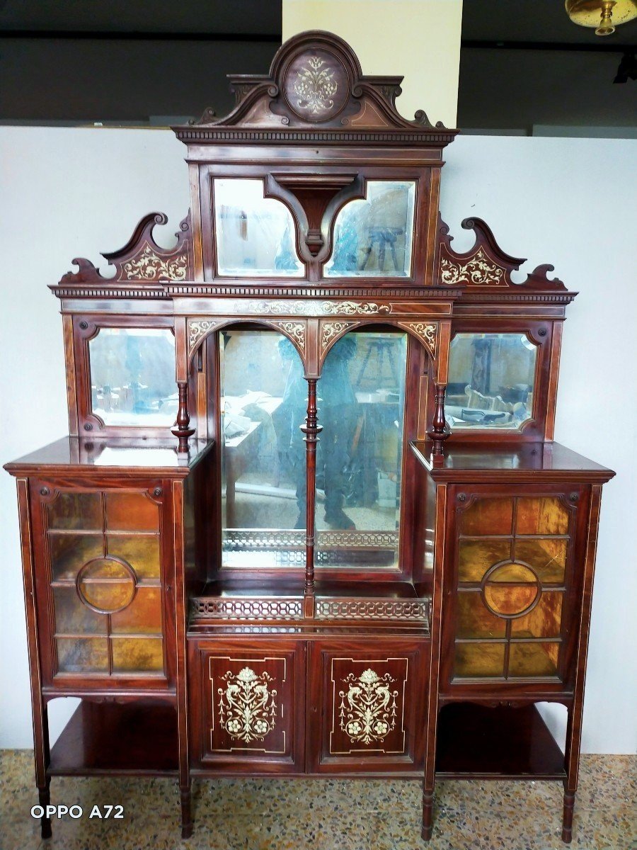 Mobile vittoriano intarsiato in osso del XIX secolo Frank Giles & Co. Kensington