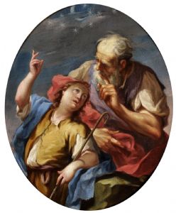 Giovanni Battista Pittoni (Venedig, 1687 - 1767) - Abraham prophezeit Isaak eine Nachkommenschaft so zahlreich wie die Sterne / Rebekka am Brunnen VERKAUFT