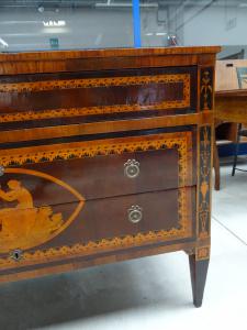 Comò  finemente intarsiato fine 1700 Luigi XVI lombardia - Foto 7