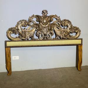 Antique silver Mecca double bed headboard. Baroque early 1900s. Size L 176 H 142 cm.