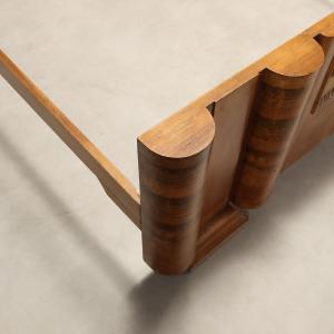 Letto Art Déco Italiano in Noce e Radica di Noce - Foto 8