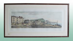 Early 20th-century color print of an English seaside landscape.