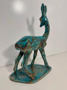 Italian Mid-Century Turquoise Glazed Ceramic Fawn by Magri, 1960s - Foto 6