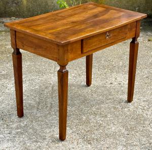 Beautiful walnut writing desk, original Louis XVI, 1780, Piedmontese
