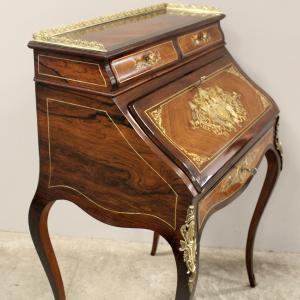 Antiker Schreibtisch im Napoleon III.-Stil, eingelegt - 19. Jahrhundert - Foto 6