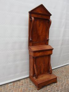 MOBILE INGINOCCHIATOIO DA PARETE IN NOCE STILE DIRETTORIO EPOCA PRIMI 800 DI ORIGINE FRANCESE  cm L61xP49xH195 