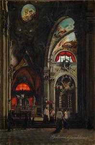 Stefano Novo (Cavarzere, 1862 - 1927), Interni del Duomo di Udine VENDUTO