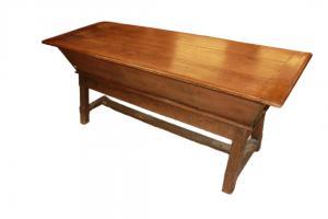 Grande Madia Porta Farina del 1800 Francese in legno di noce