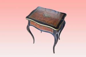 Toilette in ebano e radica di maples Luigi XV del 1800
