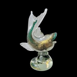 Schwerer, blasenreicher Unterwasser-Glasfisch. Seguso-Manufaktur. Murano
