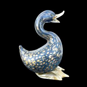 Glasente mit Murrine-Einschlüssen und Blattgold. La Murrina, Murano.