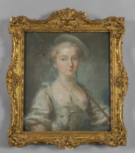 Léon Pascal Glain, Retrato de uma jovem mulher, pastel sobre papel