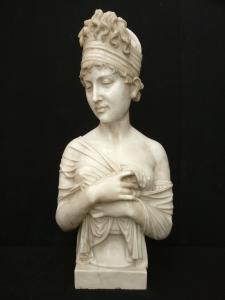 Scultura, Busto di Juliette Récamier - H 69 cm - Marmo di Carrara - Venezia - Fine '800/inizio '900