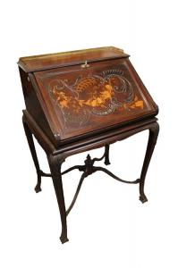 Ribaltina del 1700 stile Chippendale intarsiata inglese