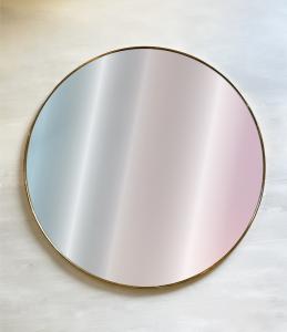 Specchio tondo con profilo in ottone - Ø 100 cm