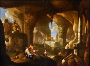 Diana e as suas ninfas, Jacques Muller (Utrecht 1630 - 1680) Assinado: ‘J. Muller f(ecit).’