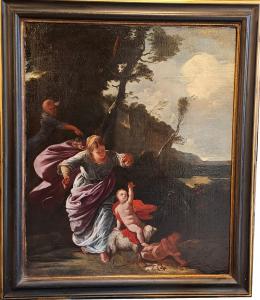 "RIPOSO DURANTE LA FUGA IN EGITTO" - OLIO SU TELA - XVIII SEC.