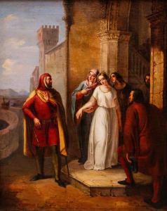 Vincenzo Giacomelli (1812 – 1890), Scena storica d'incontro