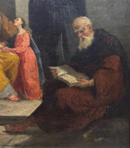 S.Anna e l’educazione della Vergine Maria, dipinto su tela, XIX secolo. - Foto 5