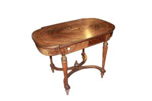 Tavolo da centro scrittoio francese stile Luigi XVI del 1800 in palissandro