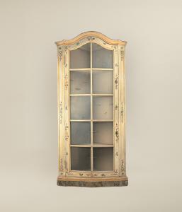 Große Eckvitrine aus lackiertem Holz, Genua, 18. Jahrhundert