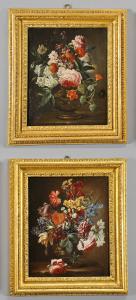 Andrea Scacciati (Firenze 1642 1710) due dipinti raffiguranti Nature morte di fiori