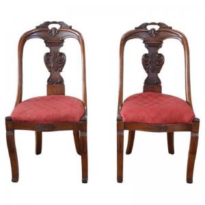 Antique Charles X walnut chairs, set of two, NEGOTIABLE PRICE